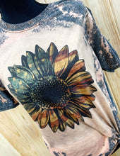 Load image into Gallery viewer, American flag bleach sunflower tee