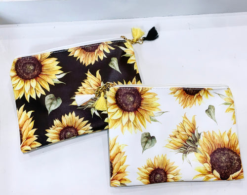 Sunflower tassel make up/travel bag