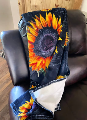 Sunflower cheetah adult blanket