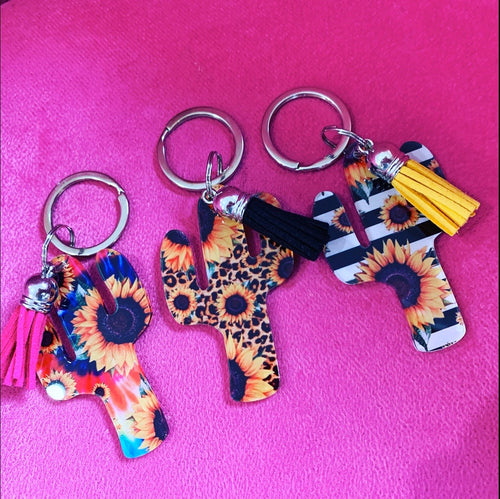 Cactus sunflower keychains (sent at random)