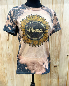 Mama sunflower bleach wholesale tee