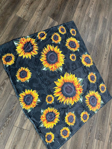 Sunflower cheetah adult blanket